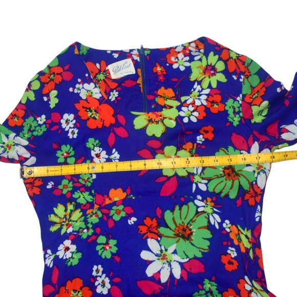 Vintage Maxi Dress Flower Power Print Long Sleeves 60s 70s Park East by Swirl M - Picture 7 of 9